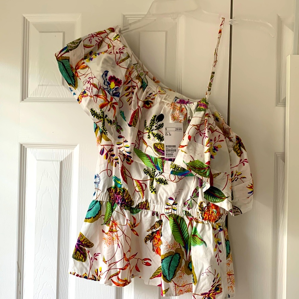H&M One shoulder/ spaghetti strap blouse